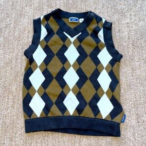 Toddler Boy Brown Argyle / Harlequin Sweater Vest - 12-18 Months